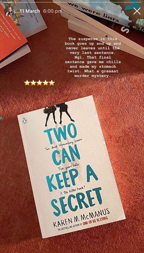 Two Can Keep A Secret, Websites To Read Books, Disturbing Books, Coquette Dark, Teenage Books To Read, British Books, Fiction Books Worth Reading, Books Novels, Book Reading Journal