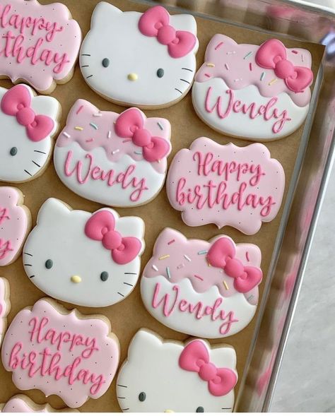 Birthday Cake Hello Kitty, Hello Kitty Cake Design, Party Hello Kitty, Hello Kitty Cake Pops, Kitty Cake Pops, Cake Hello Kitty, Nails Hello Kitty, Kitty Birthday Cake, Hello Kitty Cookies