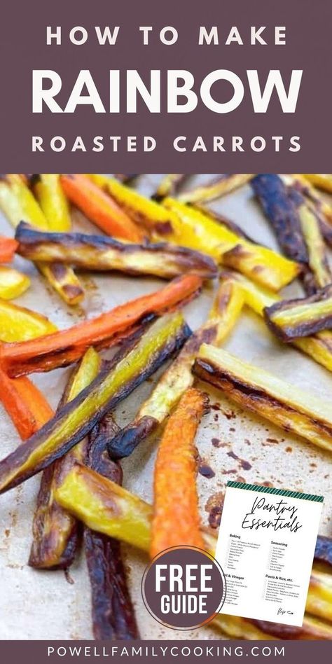 Check out the vibrant colors and incredible flavors of this easy Roasted Rainbow Carrots recipe. Perfectly roasted in the oven, these carrots are lightly caramelized with hints of maple or honey for a naturally sweet, earthy flavor. Ideal for any weeknight dinner or a special holiday feast, this dish is as visually appealing as it is delicious. Plus, it's a great way to get your veggies in with minimal prep time and simple ingredients! Rainbow Carrots Recipe, Rainbow Carrot Recipes, Seafood Appetizers Easy, Carrots Roasted, Roasted Rainbow Carrots, Colorful Carrots, Roasted Carrots Recipe, Carrots Recipe, Cooking Challenge