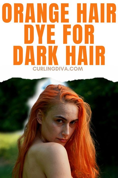 Orange hair dye for dark hair Deep Orange Hair, Hair Dye For Dark Hair, Dye For Dark Hair, Dark Orange Hair, Lighter Brown Hair, Orange Hair Dye, Dark Hair Dye, Hair Color Orange, Deep Orange