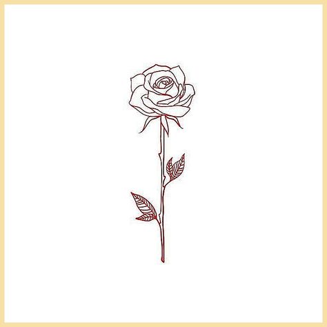 Tattoo Beauty - Discover your dream items at Amazon.com. Get them IMMEDIATELY! Small Rose Drawing, Tattoo Small Rose, Rose Tattoo Drawing, Rose Tattoo Stencil, Single Rose Tattoos, Simple Rose Tattoo, Line Drawing Tattoos, Henne Tattoo, Rose Drawing Tattoo