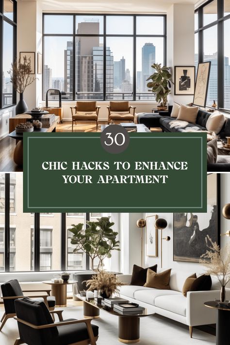 Want to give your apartment an upscale feel without breaking the bank? Discover 30 clever and stylish hacks that will transform your living space into a chic haven. From budget-friendly decor tips to luxe styling ideas, these tricks will make any apartment look expensive. Elevate your home with tasteful accents, easy changes, and smart organization hacks. Whether you love minimalism or vibrant decor, you’re bound to find new ideas here. Don’t miss out on making your space feel incredibly inviting and oh-so-fancy! How To Style An Apartment, Classy Apartment Decor, Make Your Apartment Look Expensive, Classy Apartment, Trendy Apartment Decor, Chic Apartment Decor, Classic Apartment, Space Saving Hacks, Vibrant Decor