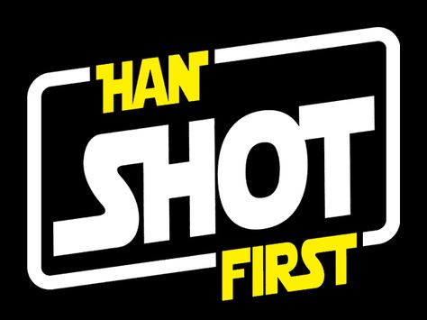 It's Official--Han Shot First - http://lechicgeek.boardingarea.com/its-official-han-shot-first/ Han Shot First, Star Wars T Shirts, Geek Squad, Star Wars Tees, Science Tshirts, Math Humor, Star Wars Tshirt, Science Humor, Film History