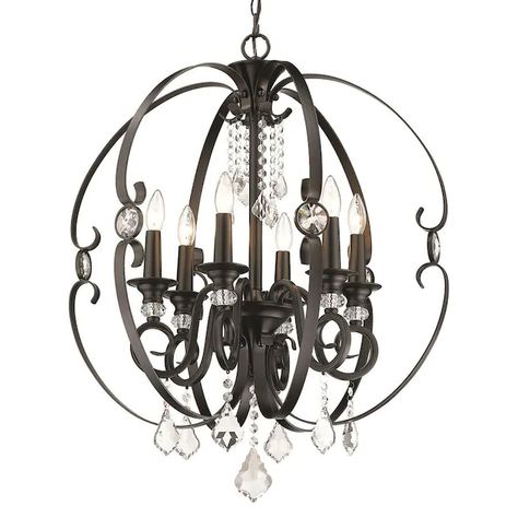 Golden Lighting Ella 6-Light Matte Black Modern/Contemporary Chandelier in the Chandeliers department at Lowes.com Golden Lighting, Contemporary Room, Globe Chandelier, Contemporary Chandelier, Traditional Chandelier, Mini Chandelier, Chandelier For Sale, Candelabra Bulbs, Candle Styling