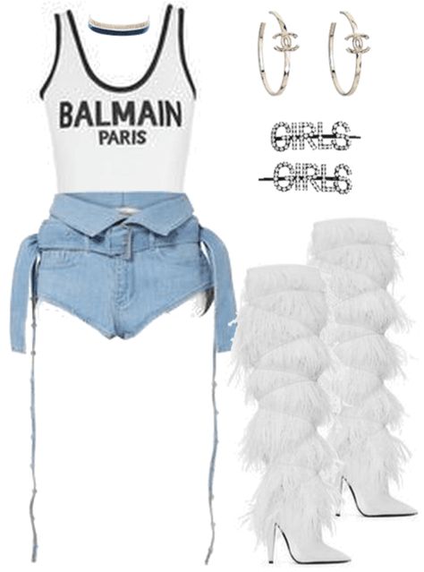 denim and white stage outfit Outfit | ShopLook Kpop Best Outfit Stage, Outfits For Stage Performance, Singer Outfits On Stage Casual, Stage Outfits Aesthetic, Denim Stage Outfit, Stage Outfits Kpop Ideas Solo, White Performance Outfit, Stage Performance Outfits Kpop, Stage Performance Outfits Concerts