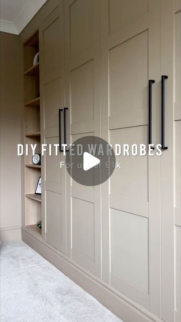 Build In Wardrobes Bedroom, Cupboard Room Ideas, Make Wardrobe Doors, Ikea Shaker Wardrobe, Bedroom Ideas With Fitted Wardrobes, Fitted Wardrobe Ikea, Bedrooms With Wardrobes Ideas, Painted Fitted Wardrobe Ideas, Diy Fitted Wardrobes Ikea Hacks