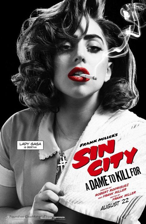 Frank Miller Sin City, French Movie Posters, Lady Gaga Pictures, Noir Movie, Frank Miller, Mother Monster, Tv Series Online, Robert Rodriguez, Original Movie Posters