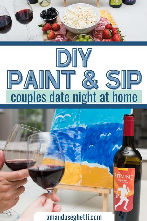 Diy Paint And Sip Date Night, Sip And Paint Date Night At Home Ideas, Paint And Sip Ideas For Couples, Sip And Paint Date Night At Home, Sip And Paint Ideas Couples At Home, Paint And Sip Date, Wine And Paint Night, Cooking Roast Beef, Date Night At Home