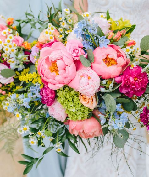 Bright Peony Bouquet, Spring Peony Bouquet, Easter Wedding Flowers, Colorful Pastel Bridal Bouquet, Wedding Flowers Multicolor, Peony And Wildflower Bouquet, Wedding Bouquets Bride Colorful, Peony Bride Bouquet, Spring Prom Bouquet