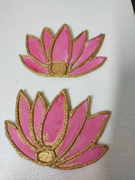 Diy Lotus Flower, Cardboard Clay, Diy Lotus, Festival Of Lights, Diwali Decorations, Festival Lights, The Festival, Lotus Flower, Diwali