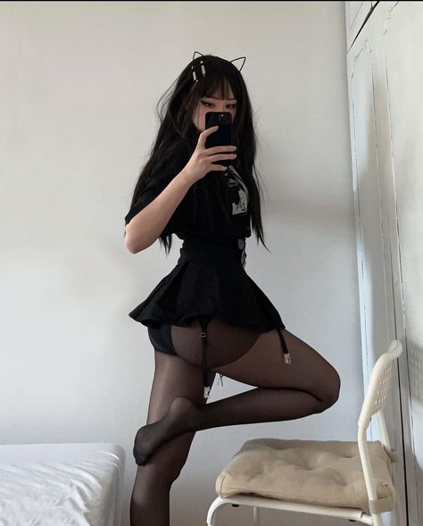 Militarycore Aesthetic, On All Four Pose, Skintight Outfits, Fishnet Stockings Outfit Aesthetic, Goth Thighs, Tumblr Pastel Goth, Fishnet Socks Outfit, Fishnets Aesthetic, Fishnet Stockings Outfit