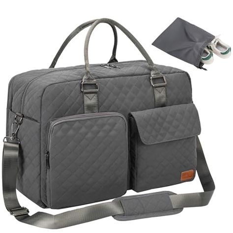 Limited-time deal: Large Travel Duffle Bag, Carry on Weekender Overnight Bag for Women, Gym Duffel Bag with Wet Pocket & Shoes Bag, Hospital Bags for Labor and Delivery, Grey Pocket Shoes, Labor Hospital Bag, Large Backpack Travel, Travel Duffle Bag, Mens Travel, Labor And Delivery, Shoes Bag, Travel Duffle, Duffle Bag Travel