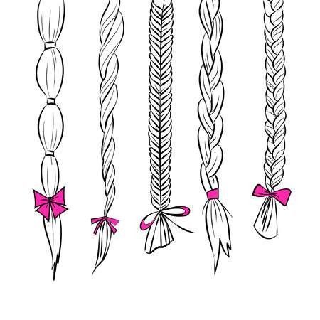 Hair clipart #hairclipart Hair clip art | Hairstyle clipart Hairstyle clip art # Different Hair Braids, Braids Illustration, Nails Clipart, Long Vs Short Hair, Braid Drawing, Barbie Clipart, Braids Drawing, Trolls Hair, Line Art Silhouette