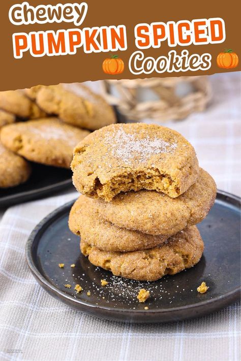 Satisfy your fall cravings with these delicious, soft, and chewy pumpkin spice cookies! Made with real pumpkin, warm spices, and coated in cinnamon sugar, these cookies are the perfect treat for the season. Pumpkin Spice Cookies Easy, Pumpkin Spice Cookie Recipe, Pumpkin Spice Sugar Cookies, Pumpkin Cookies Easy, Spice Cookie Recipes, Spiced Cookies, Spice Sugar Cookies, Soft Pumpkin Cookies, Cozy Weather