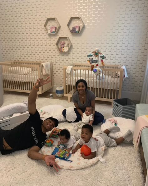 Russell, Nina, Noah, Jordyn and Skye Westbrook Black Family Household Aesthetic, Family Aesthetic Black, Black Family Goals, Black Family Aesthetic, Future Mommy, Black Family, Cute Twins, Dream Family, Wife And Kids