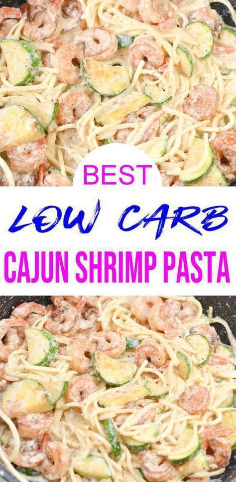 Keto Shrimp Pasta, Low Carb Shrimp Pasta Recipes, Low Carb Meals With Shrimp, Low Carb Shrimp Recipes Dinners, Low Carb Dinners For Family, Keto Cajun Shrimp, Low Carb Cajun, Shrimp Keto, Crab Feed