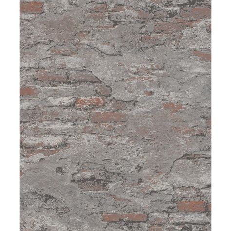 Exposed Brick Wallpaper, Grey Painted Brick, Faux Stone Wallpaper, Distressed Brick, Foyer Wall Decor, Faux Brick Wallpaper, Slate Wallpaper, Brick Paper, Industrial Home