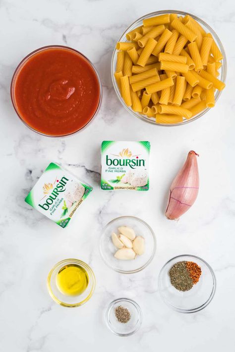 One Pot Pink Sauce Pasta With Boursin Cheese - Salt & Spoon Boursin Cheese Sauce For Pasta, Boursin Cheese Pasta Sauce, Creamy Boursin Pasta, Boursin Pasta With Chicken, Boursin Pasta Sauce, Boursin Cheese Recipes Pasta, Boursin Sauce, Pasta With Boursin Cheese, Pasta With Boursin