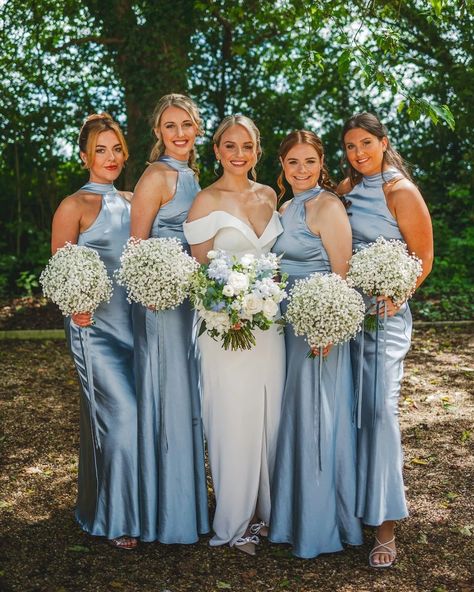 💙 Blue is one of the most popular colours for bridesmaids, and there's no wonder! From pastel to powder, baby and sky, it's a calming shade that spreads good vibes throughout the big day. 🌊 Click the link in our bio for 45 stunning something blue bridesmaids dresses to inspire your bridal party: https://onefabday.com/blue-bridesmaids-dresses/ 📸 1: @mashaida.co 📸 2: @rebeccasigetyphotography 📸 3: @navyblurphotography 📸 4: @annagphotography_ 📸 5: @elouisephoto 📸 6: @photographyby_ciara ... Pastel Blue Bridesmaid, Pastel Blue Bridesmaids Dresses, Bridesmaid Dress Shades, Powder Blue Bridesmaid Dress, Baby Blue Bridesmaid Dresses, Blue Bridesmaids Dresses, Light Blue Bridesmaid Dresses, Reception Styling, Powder Blue Dress