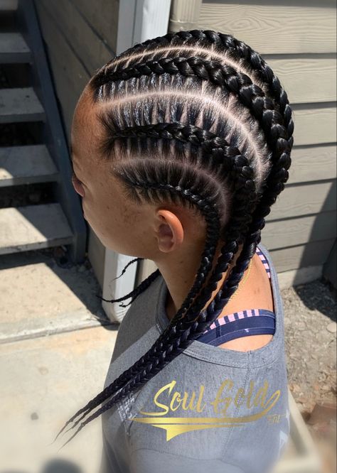 Hair Braids Medium Hair, Braided Hairstyles 6 Braids, 3 Braids On Top Of Head, Braided Hairstyles Full Head, Cornrows Back Of Head, Braid All The Way Around Head, 6braids Hairstyle, 6 Cornrow Hairstyles, Three Cornrows Braids