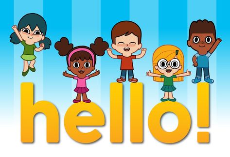 Hello! | Super Simple Songs Hello Songs Preschool, Hello Cartoon, Greeting Song, Hello English, Hello Song, English Units, Learn Singing, Hello Greeting, Super Simple Songs