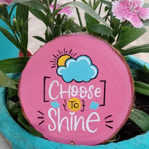 Fridge Magnets Ideas Creative Wood, Choose To Shine, Wall Art Diy Paint, Coaster Art, Diy Wall Art Decor, Easy Canvas Art, Art Decor Diy, Small Canvas Art, Book Art Diy