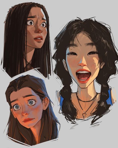 Fun Expressions Drawing, Worried Drawing Reference, Expressive Self Portrait Drawing, Worried Expression Reference, Expressive Art Style, Worried Expression Drawing, How To Draw Emotions, Sam Does Art References, Eyes Expression Drawing