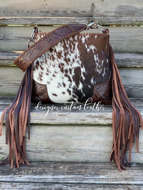 Designer Custom Leather Brown White Hair, Sling Bags, Leather Fringe, Girl Stuff, Custom Leather, Red Brown, White Hair, Siena, Christmas Presents