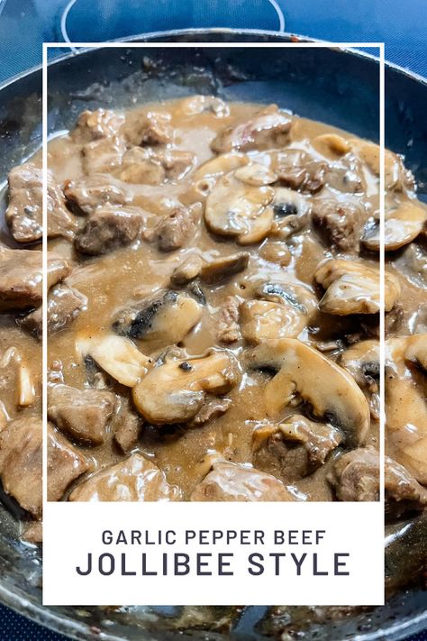 Garlic Pepper Beef Jollibee Style Garlic Pepper Beef, Peach Mango Pie, Pepper Beef, Fav Food, Simple Food, Recipe Community, Filipino Food, Mom Bloggers, Delicious Dinner Recipes