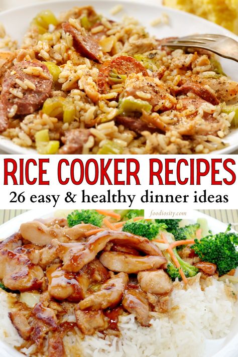 Rice Cooker Meals Main Dishes, Meals In A Rice Cooker, Flavored Rice Cooker Recipes, Chicken And Rice In Rice Cooker, Healthy Rice Cooker Meals, Chicken Rice In Rice Cooker, Rice Cooker Dinner Recipes, One Pot Rice Cooker Recipes, Chicken Rice Cooker Recipes