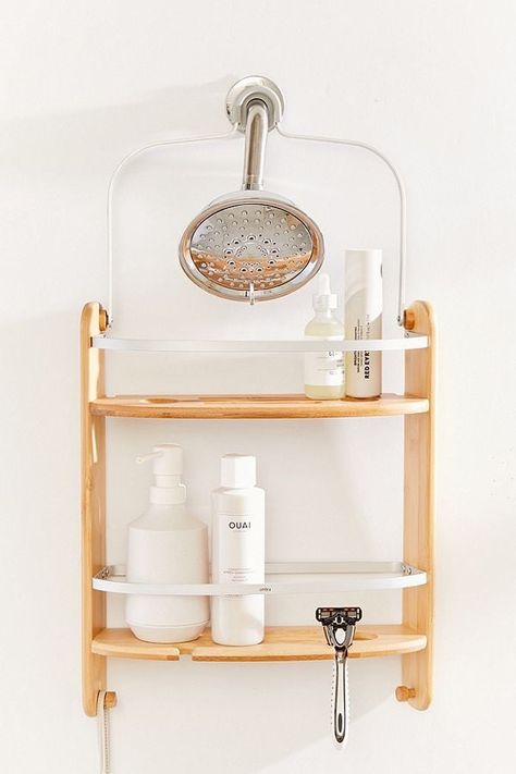 Shower Rack, Kitchen Remodel Cost, Ceramic Bathroom, Unique Bathroom, Apartment Bathroom, Bathroom Shelf, Bad Design, Shower Caddy, Metal Bar