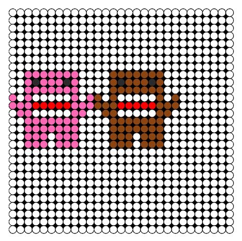 Domo bead pattern Domo Kun Perler Beads, Domo Pixel Art, Domo Kandi Pattern, Domo Perler Beads, Domo Kandi, Perler Bead Creations, Pearled Bead, Minecraft Patterns, Hello Kitty Toaster