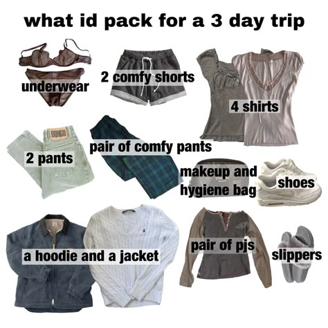 Pack List For Weekend Trip, 4 Day Travel Outfits, Packing List For Three Days, What To Pack For 3 Days Trip, What To Pack For Three Day Trip, Packing List 4 Day Trip, What To Pack For 2 Day Trip, Three Day Trip Packing List, 3 Day Packing List Fall