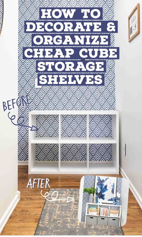 Cube Storage Teen Bedroom, Decorate Cube Storage, Closet Storage Cubes Small Spaces, Organizer Cubes Ideas, How To Decorate Storage Cubes, How To Style Cube Storage, Decorating Cube Organizer, Decorating With Cube Storage, How To Use Cube Storage