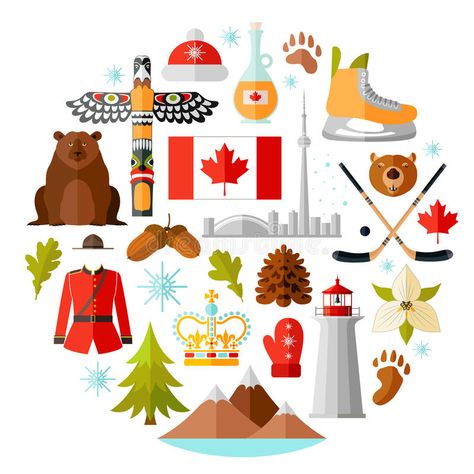 Traditional national symbols of Canada. Set of Canadian icons. Vector illustrati , #Ad, #Set, #Canadian, #icons, #Canada, #Traditional #ad Canada Symbols, Canadian Symbols, Canadian Christmas, Canadian Things, Vector Symbols, Canadian Culture, Diy Wedding Gifts, Chocolate Art, Pottery Painting Designs