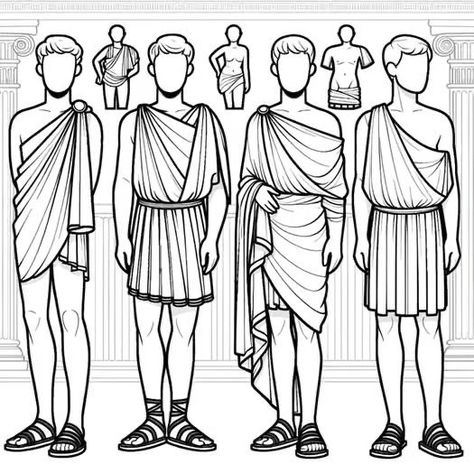 Ancient Mens Clothing, Greek Historical Clothing, Greek Gods Clothing, Old Greek Clothing, Old Greece Clothes, Greek Aesthetic Fashion Men, Ancient Greece Fashion Men, Ancient Greek Clothing Drawing, Hypnos Greek Mythology