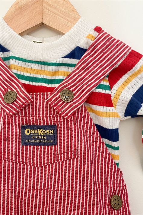 Oshkosh Overalls, Vintage Oshkosh, Vintage Baby Boys, Vintage Stripes, Oshkosh Baby, Vintage Kids Clothes, Concept Shop, Vintage Baby Clothes, Baby Closet