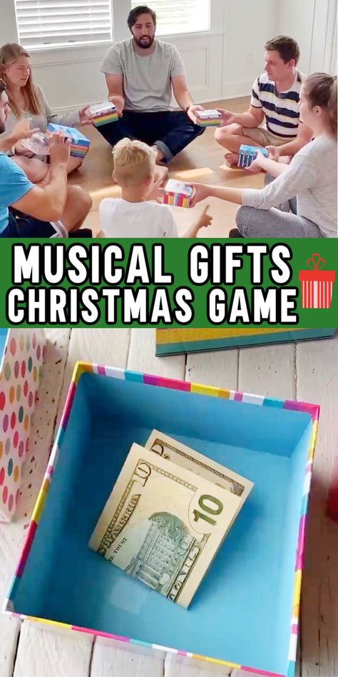 This fun musical gifts game is the perfect Christmas gift exchange game for your next Christmas party! A fun Christmas game for any age and occasion! Fun Gift Games For Christmas, Party Game Gift Ideas, Poke A Present Game, Kids Gift Exchange Game, Gift Exchange Ideas For Kids, Kids Gift Exchange Ideas, Christmas Gift Games Family, Gift Exchange Games For Kids, Christmas Present Games