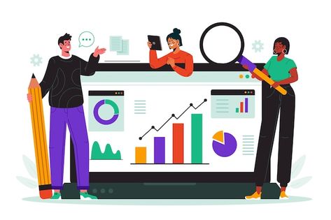 Hand drawn people gathering data with de... | Free Vector #Freepik #freevector #teamwork-concept #company-team #business-company #corporate Data Gathering, Investment Business, Competitive Analysis, Business Data, Business Requirements, Future Trends, No Background, Marketing Software, Market Research