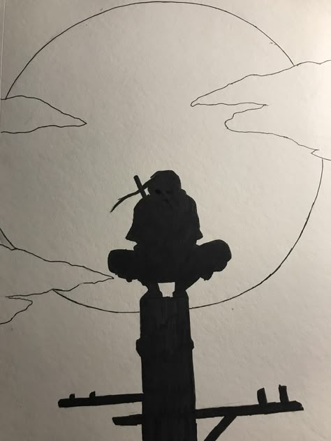 Itachi drawing I did - ThorGift.com - If you like it please buy some from ThorGift.com Itachi Uchiha Easy Drawing, Itachi Doodle, Itachi Sketch, Itachi Uchiha Drawing, Itachi Drawing, Naruto Christmas, Simple Arts, Anime Canvas Painting, Easy Cartoon