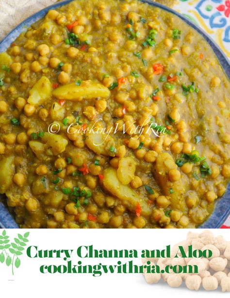 Instant Pot Curry Channa and Aloo - Channa Recipe, Instant Pot Curry, Guyanese Food, Cooking Curry, Aloo Recipes, Vegan Entrees, Dry Chickpeas, Vegan Entree, Garbanzo Beans