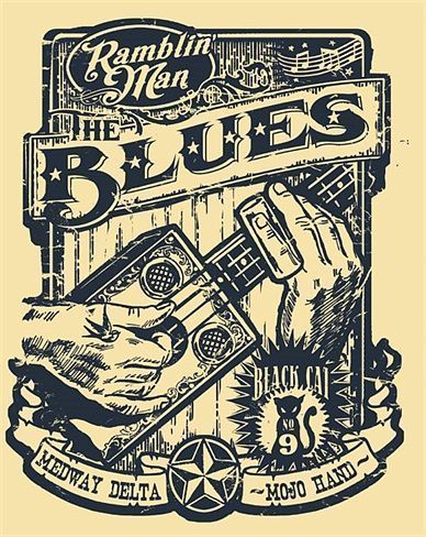 Blues Music Art, Vince Ray, Blues Music Poster, Retro Illustrations, Jazz Art, Music Illustration, Music Poster Design, Lynyrd Skynyrd, Music Tattoos