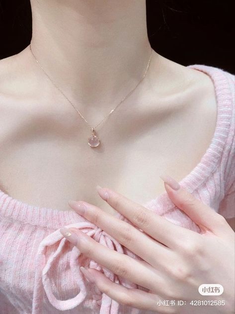 Cute Korean Necklace, Cute Korean Jewelry, Korean Jewelry Aesthetic, Douyin Jewelry, Korean Necklace Aesthetic, Korean Jewelry Necklaces, Dreamy Jewelry, Korean Necklace, Necklace Coquette