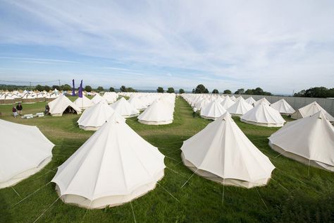 Bell tent village glamping...on a huge scale Glamping Wedding, Glamping Weddings, Bell Tents, Go Glamping, Bell Tent, Glamping, Outdoor Gear, Tent, Dream Wedding