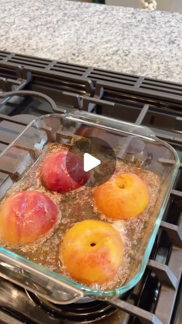 Farmshenanigans Wesley Turner on Instagram: "Full recipe👇👇 Super Simple Peach Treat! 
.
Make Sure You Save For Later & Share With Friends!
Have you tried this? Will you try it?
.
- just cut peaches in half, remove the pit, and place in a baking dish.
- Add a dollop of butter to the center
- Drizzle with Honey. I do about a tablespoon full per slice or just enough to coat the top.
-Sprinkle with cinnamon.
-Bake in the oven at 350° for 8 minutes then remove, flip the peaches, and bake for an additional 10 to 12 minutes.
- Remove from oven and let cool for a few minutes for the syrup to thicken.
-Serve & Enjoy this easy summertime treat!
#peachrecipes" Peaches Baked, Peach Ideas, Cinnamon Bake, Fruit Desserts Easy, Icee Recipe, Peach Dessert, Scd Diet, Family Snacks, Peach Recipes