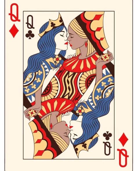 Playing Card, Red, Blue, White