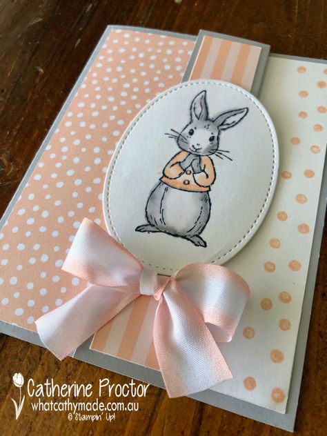 Art With Heart Colour Creations Blog Hop: Week 36 Petal Pink | What Cathy Made Easter Cards Handmade Stampin Up Stamps, Stampin Up Easter Cards Ideas, Fable Friends, Stampin Up Baby Cards, Stampin Up Easter Cards, Stampin Up Easter, Easter Cards Handmade, Baby Cards Handmade, Easter Greeting Cards