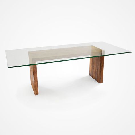 Glass Top Canela Double Fold Dining Table – Rotsen Furniture Glam Table Decor, Kitchen Keeping Room, Modern Table Design, Top Kitchen Table, Chic Coffee Table, Wood Table Design, Glass Top Dining Table, Deck Furniture, Dining Table Design