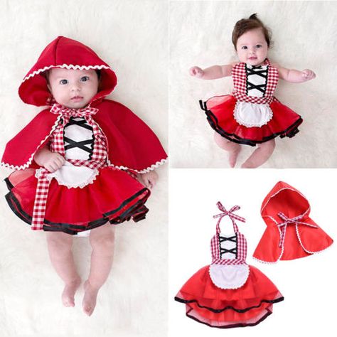 Baby Girls Christmas Tutu Dress +Cape Cloak Outfit Newborn Little Red Riding Hood Cosplay Costume Red Riding Hood Cosplay, Hood Outfits, Cloak Outfit, Red Cloak, Light Up Dresses, Baby Costumes Girl, Girls Halloween Outfits