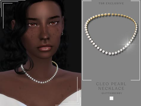 The Sims Resource - Cleo Pearl Necklace Sims Pearl Necklace, Ts4 Pearl Necklace, Pearl Necklace Sims 4 Cc, Sims 4 Cc Diamond Necklace, Sims 4 Cc Pearls, Sims 4 Cc Female Jewelry, Sims 4 Cc Women Jewelry, Sims 4 Cc Chain Necklace, Male Cc Accessories